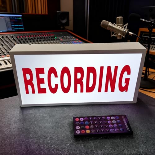 RECORDING Studio LED Light, Illuminated Sign, Many Lighting Modes Wireless Using With Remote Control, for Recording Radio Bar Pub Home Decoration