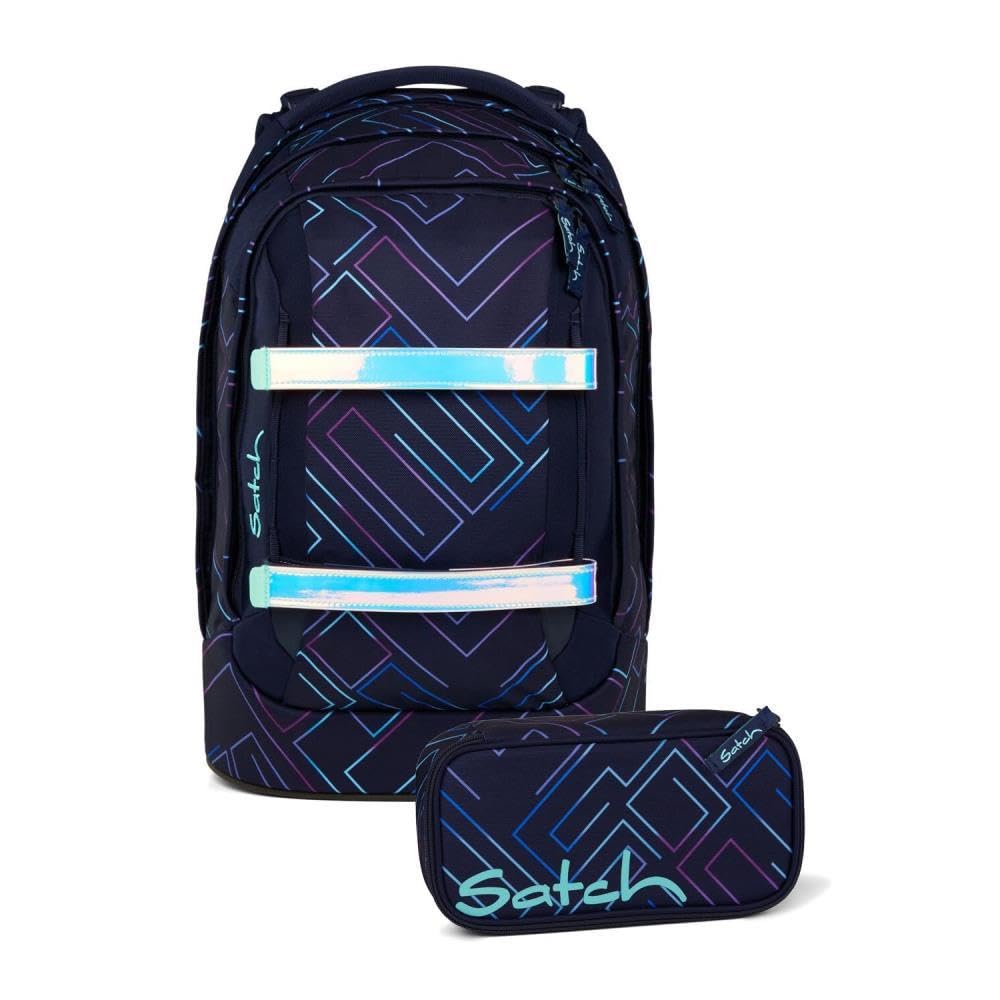 Satch Set Mochila Purple Laser Artículos Escolares Unisex Poliéster Reciclado Multicolor