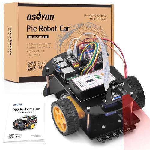 OSOYOO {bgJ[ Lbg X}[gJ[ Raspberry Pi 5 4 3B B+ ZeroWΉ STEMpDIYX}[gLbg wƑlPythonvO~O̊wK CsAWifi IOT Rg[[AWeb CSI 