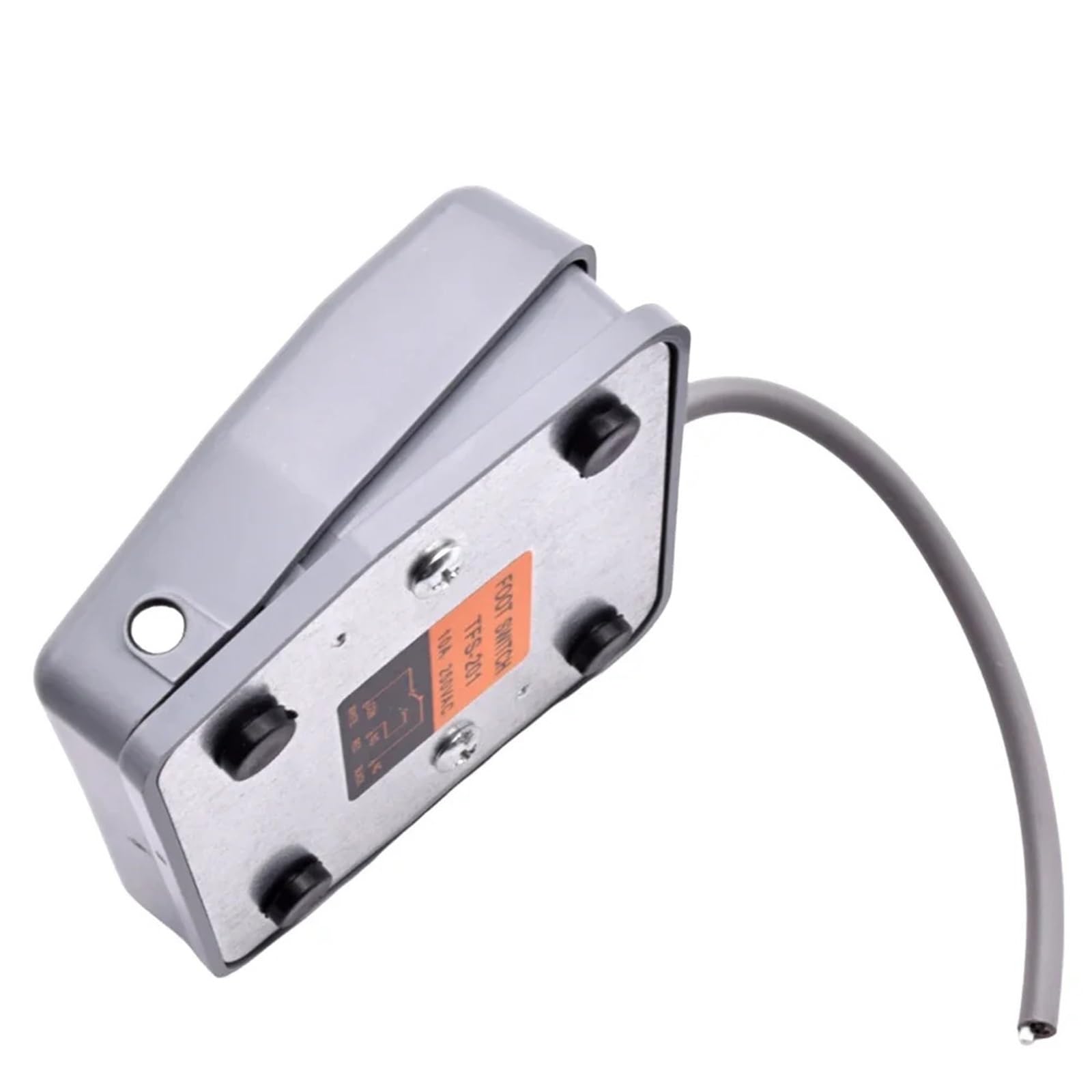 Plastikowy elektryczny przełącznik nożny przełącznik z regulacją nożną 220V AC 10A chwilowy włącznik-wyłącznik nożny szary 1 sztuk (0.5m)