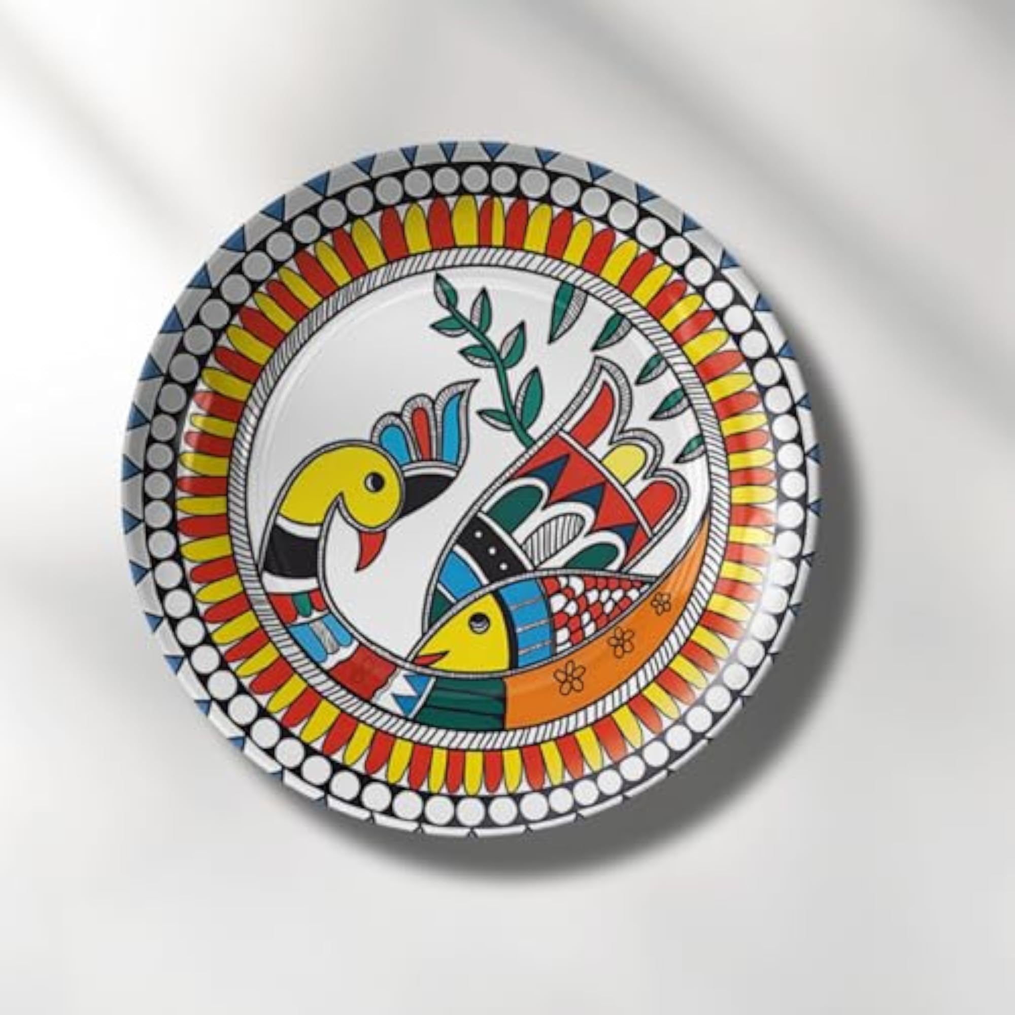 Bird Folk Art Ceramic Decorative Wall Plate
