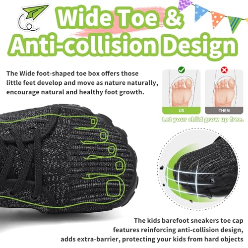 Barefoot Shoes Kids Wide Toe Box Shoes Boys Girls Footwear Zero Drop Orthopedic Minimalist Walking Sneakers for Little/Big Kids Indoor Outdoor Lightweight Running Wrestling Tennis3