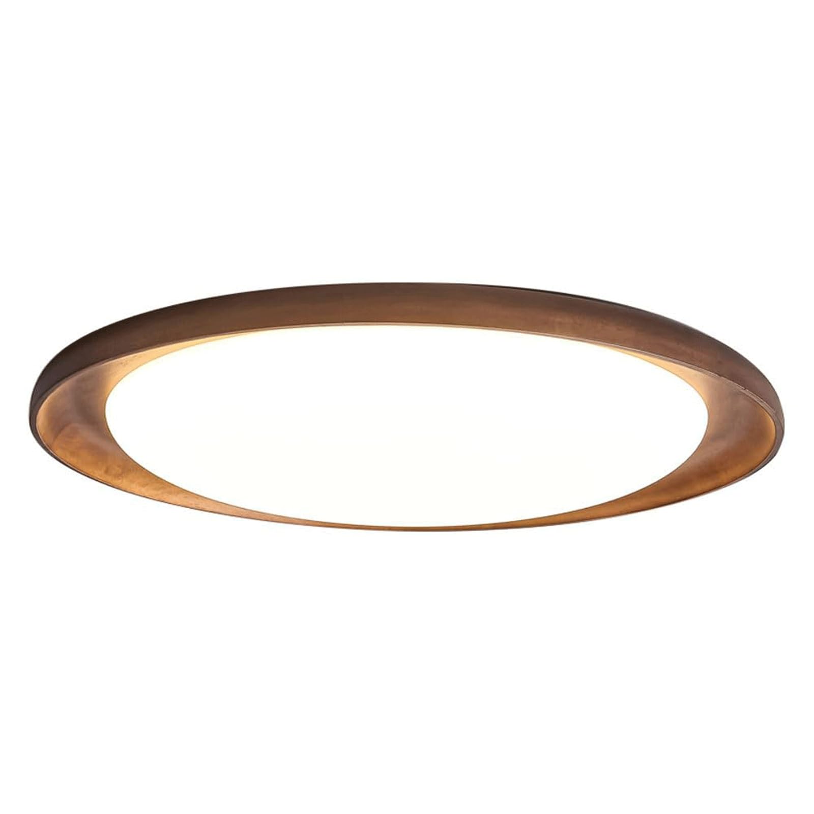 BKEKM Modern Ceiling Lights, LED Ceiling Light Fixture, Flush Mount Wooden Dimmable Ceiling Light 3000K/4000K/6000K Temperatures Adjustable