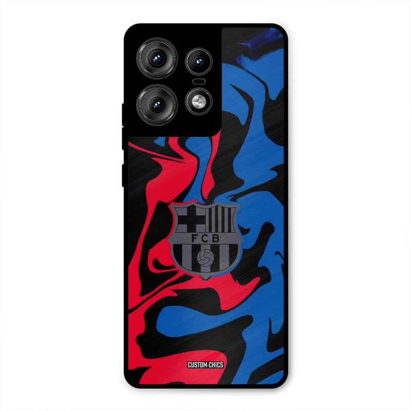 Image of PrintShield FC Barcelona Comic Back Cover for Motorola Edge 50 Pro, Shockproof Printed Phone Case with Soft TPU Sides & Anti-Slip Grip