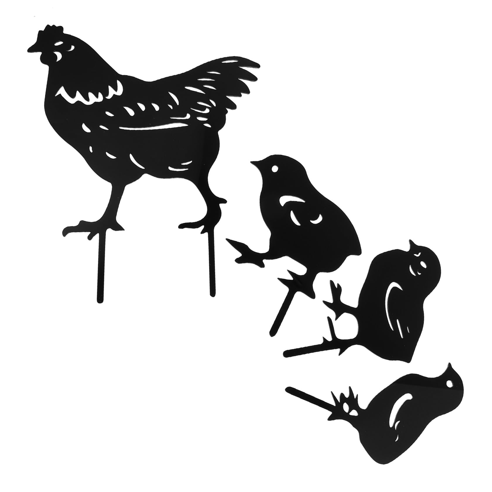 Panneau de jardin extérieur poulet en acrylique pour une ambiance joyeuse