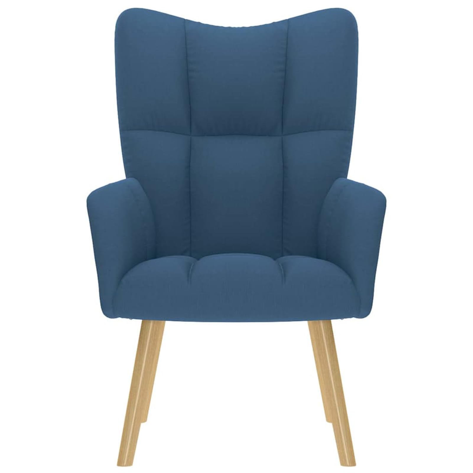 Poltrona relax blu, rivestimento in tessuto 100% poliestere, robusta struttura in legno e metallo, 61,5 x 69 x 95,5 cm, ideale per adulti a casa o al ristorante