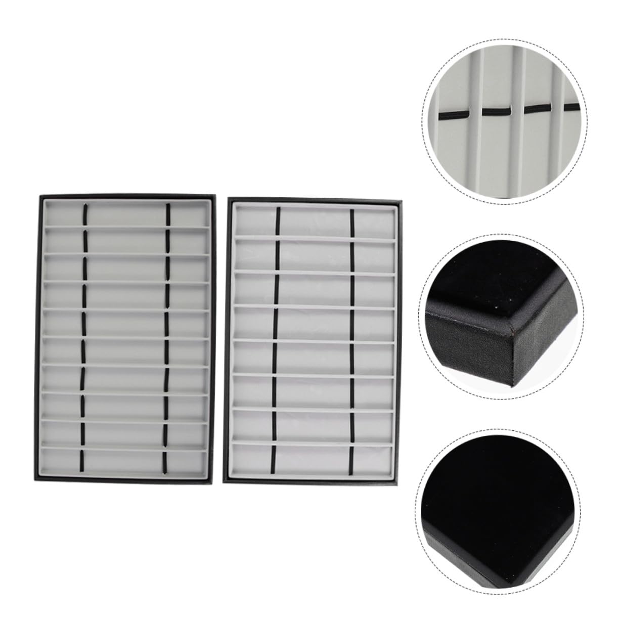 SOIMISS Bandeja de Almacenamiento para Relojes y Pulseras 2 Piezas en Mdf y Cuero Diseño Rectangular para Uso en Casa Protección contra Abrasiones