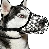 Maulkorb aus Netzstoff, atmungsaktiv, weich, Anti-Bell, Hunde-Maulkorb zum Bellen...
