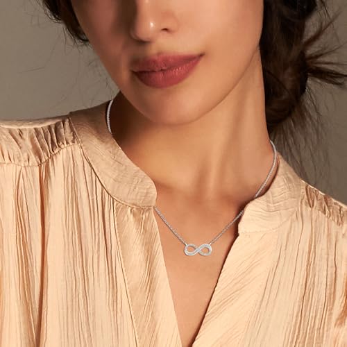 Dewberry 1/4 cttw Round Cut IGI Certified Lab Grown Diamond Infinity Pendant Necklace | 18 Inch Chain for Women 14kt White Gold Or Yellow Gold Plated Over 925 Sterling Silver (Clarity: VS, Color: FG, 0.25 cttw)2