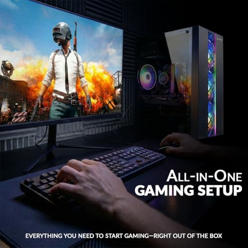 Image of All-in-One Desktop Computer Set with Monitor, Keyboard & Mouse | SSD Storage | Fast & Ready-to-Use PC for Office, Home, Study & Business