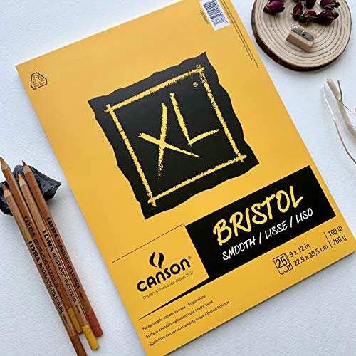 Canson Bloco Bristol Série XL, Papel Pesado para Tinta, Marcador ou Lápis, Acabamento Liso, Dobrável