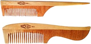 "NCR" Natural 100% Kacchi Neem Wooden Comb,All hair Type (Hero & Tail) Comb For Enhances blood circulation in the scalp, reducing hair fall.