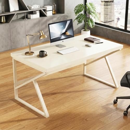 Image of Klaxon Modern Computer Table for Home PC - Multipurpose Office Desk for Home & Work | Gaming Table, Computer Table, Desktop Table for Home Office (K Type White)
