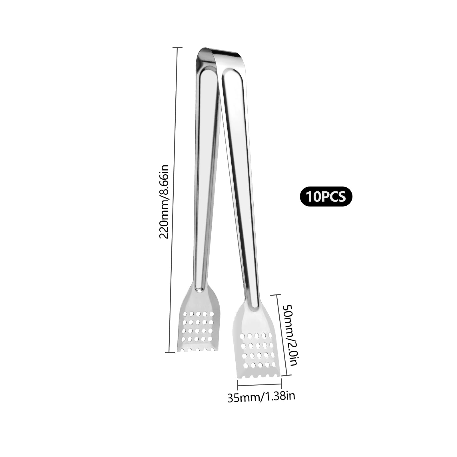 Set Di 10 Pinze Da Cucina In Acciaio Inox 9" – Multiuso Per Barbecue, Bistecche, Pasta, Dessert – Chef Professionali - 4
