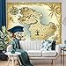 KIKIDOR 7x5ft Pirate Treasure Map Backdrop Vintage Nautical Map Photography Background Pirate Treasure Hunting Theme Party Decoration Boys Birthday Party Photo Shoot Booth Props BJDWKI079