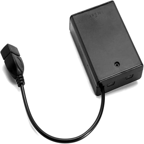 Miniatura 8 de AIMPGSTL 2 soportes para batería de 3 AA, 3 pilas AA 4.5-5V con cubierta e interruptor de encendidoapagado, con cable USB