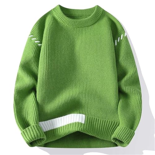 Men Pullover Korean Style Knitted Sweater Men Casual Warm O-Neck Patchwork Knitwear Pullovers2