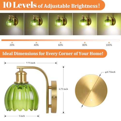 Image of Vintage Battery Operated Wall Sconce, Wireless Wall Lights with Bulbs