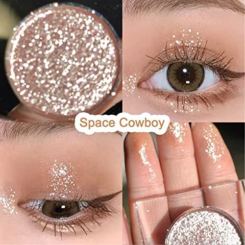 Jutqut Shimmer Glitter Eyeshadow Palette - Sparkle Champagne Gold Eye Shadow Bling Korean Eye Glitter Foil, Pigmented, Long Lasting & Ultra-Blendable For Glitter Eye Makeup #TOP1