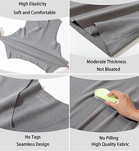 Cherish 3 Pack Men Winter Warm Undershirt Tank Sleeveless Thick Thermal Vest Fleece Lined (L)4