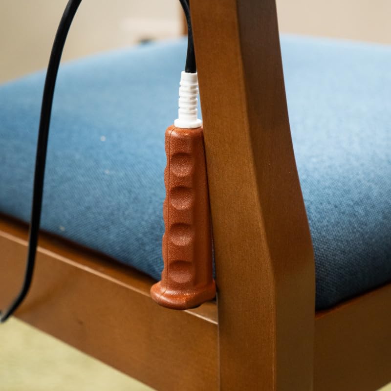 APLOS Chaise releveuse électrique sur Batterie Marguerite - Bleu/Bois foncé - 54,5 cm