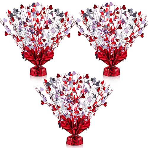 Juexica Valentines Table Centerpieces Heart Burst Valentine Table Decorations Party Accessory Heart Tinsel Centerpieces Metallic Gleam Accessory for Party Decorations(3 Pcs)
