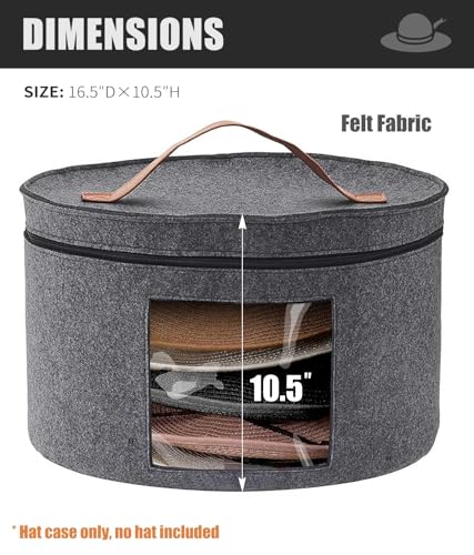 Travel Hat Box, Foldable Storage Box for Women's Hats, Space-saving Closet Organizer, Convenient Stackable Hat Carrier C 