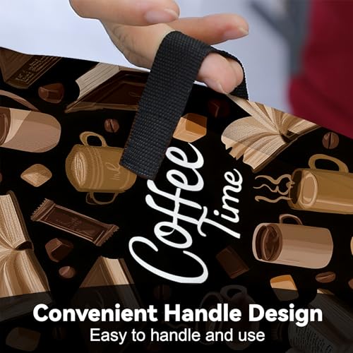 Image of Universal Coffee Maker Cover, Durable Polyester Lightweight Long-Lasting Dustproof Cotton Blend Appliance Protector for Kitchen Countertops (Deep Brown)