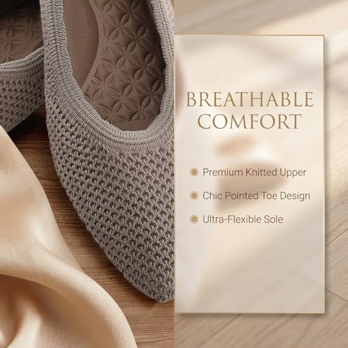 Image of Frank Mully Womens Pointed Toe Flats Knit Dress Shoes Comfort Women Shoes Softable