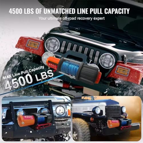 Winch eléctrico 4500lb para ATV/UTV 12V con control remoto miniatura 2