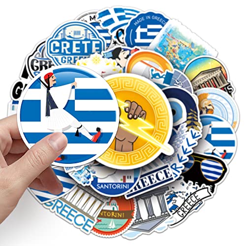 50 PCS Outdoor Travel in Greece Stickers PVC Waterproof Stickers,Water Bottles Stickers,Vinyl Stickers for Laptop,Skateboard,Luggage Decal,Motorcycle,Bicycle. Stickers for Teens Girls Kids.