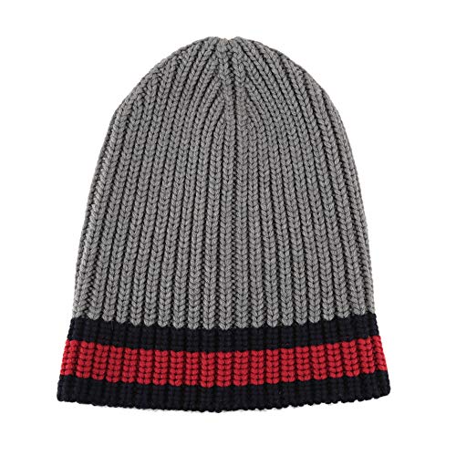 ニット帽 429753 4G206 1100 M ウール グレー/ネイビー/レッド [並行輸入品]