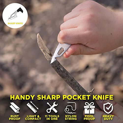 GUARDMAN Credit Card Multitool Upgraded 18 in 1 Survival Multipurpose Wallet Tool Card Knife Fire Starter, Whistle, Compass Dad Gift for Men Fathers Day and Christmas Gift - Image 5