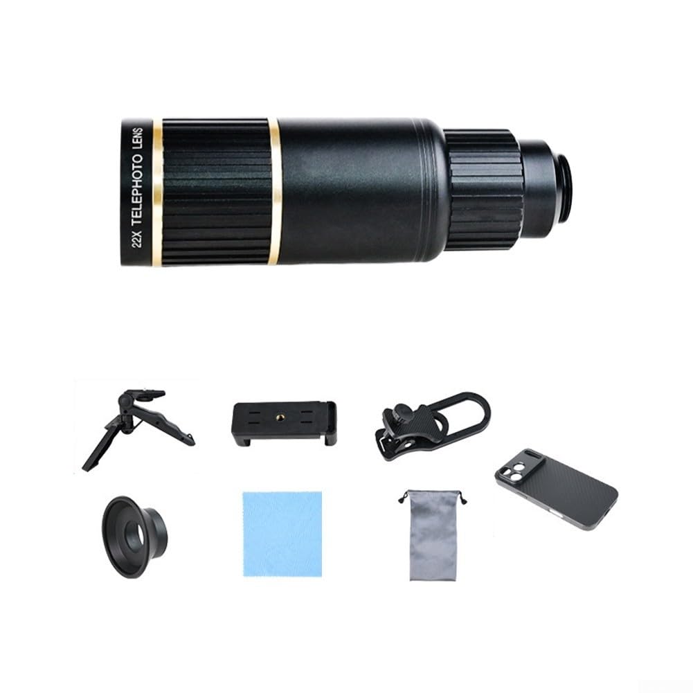 Teleobjetivo zoom 22x de metal para fotografía exterior con móvil Pro Max 14 8