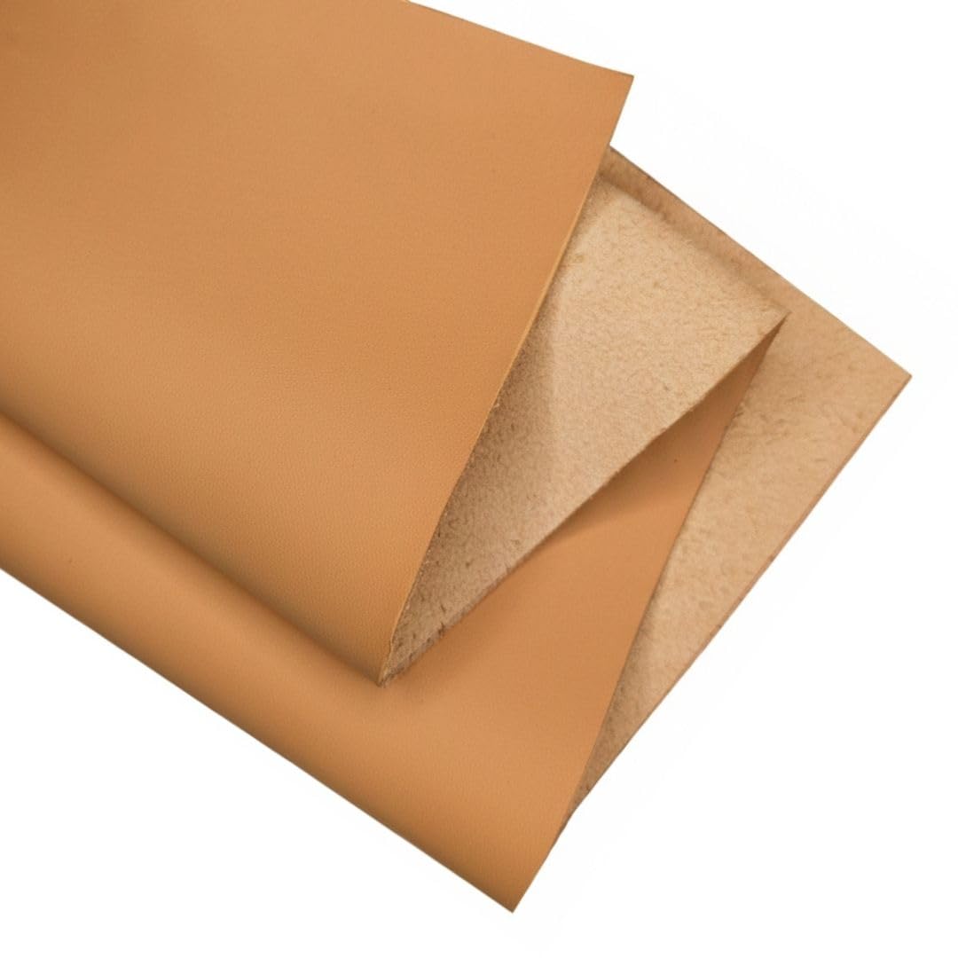 Real Leather Sheets | Full Grain Tooling Leather | 1.3-1.5mm Thick | Cowhide Leather Sheet for Leathercrafts, Repairing and Home Decor by Kozmo (Warm Sand, 12" X 12") โ image 1