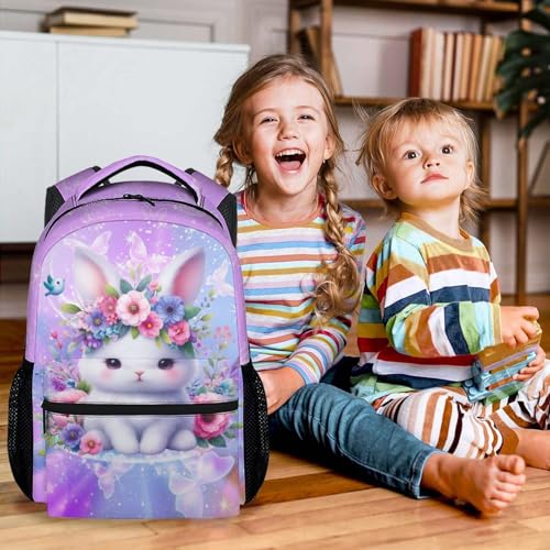 Bunny Kids Backpack for School - 17 Inch Large Capacity Backpacks for Elementary - Portable Toddler Girls Bookbag2