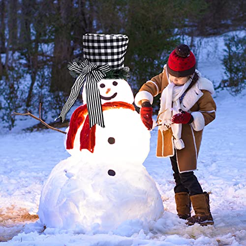 Christmas Tree Topper Hat With Bow Ribbon,Black And White Stripes Xmas Toppers Hats For Home Decorations Holiday Party,Wokeise #TOP2