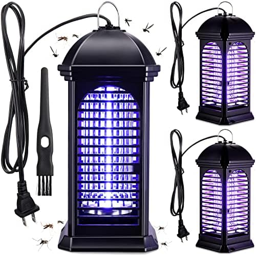 3 Pieces Electric Mosquito Zappers Bug Zapper with Light 11 W Mosquito Killer Insect Trap Mosquito Killer for Patio Electric Insect Killer for Home Garden Patio Backyard and Outdoor