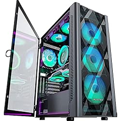 Amazon.com: MUSETEX ATX PC Case Mid-Tower with 6pcs 120mm ARGB Fans ...