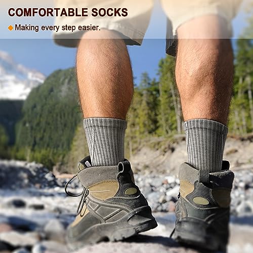 Image of BULLIANT Men 6-Pack Athletic Compression Crew Socks for Running Gym Sports