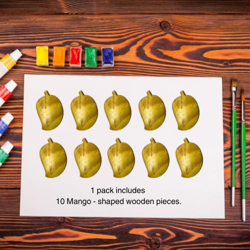 Holzmate DIY Wooden Fruit Fridge Magnets | Handcrafted Wooden Pieces with Pre-Attached Magnets | Ideal for Birthday Return Favours | Paints Not Included | Do It Yourself for Kids (10, Mango)
