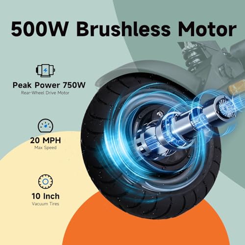 Soumye 48V 624Wh Lithium-Ion Battery 750W Peak Power Folding Electric Bike 10 Inch Fat Tire Ebike Electric Scooters For Adults thumb #2