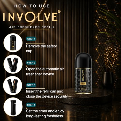 Image of Involve Luxe Combo - Impact, Ocean & Gravity - Pack of 3 | Automatic Room Freshener Refills | 2200 Sprays Guaranteed | Lasts up to 60 Days (225ml x 3) | Home Fresheners | Long Lasting Fragrance