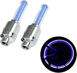 CRAFTHROU 2 Pçs Tampas De Carro De Bicicleta Leve Válvula De LED Para Pneu De Bicicleta Luz De LED Para Bicicleta Luzes De Roda Válvula De Luz Flash Azul Conjunto De Luzes De Roda De