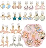 【NICHT PIERCED DESIGN】 Für Mädchen ohne Piercing-Ohrringe sind diese Ohrclips perfekt geeignet. Schönes Design für gut aussehend.