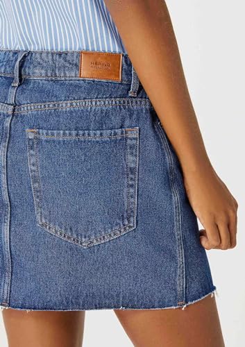 Saia Jeans Cintura Alta Reta - Azul 034