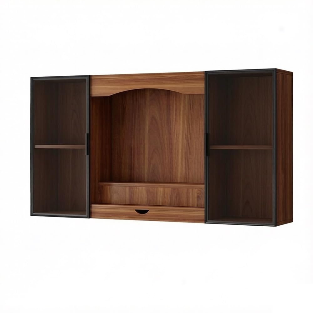 Chinese Shrine Altar Table Wall-Mounted Niche Cabinet Display Shelf(Bruin)