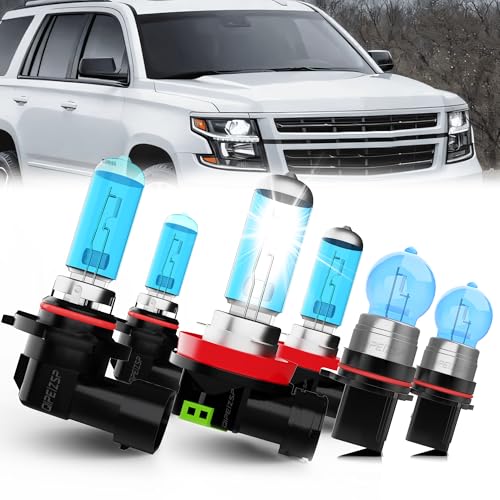 QIPEIZSP compatible with Chevy Tahoe 2016 2017 2018 2019 2020 Lights Headlight Bulbs,9005/HB3/H10 High Beam + h8/h9/h11 Low Beam, PSX26W fog lights, Pack of 6