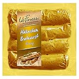 Hähnchen Bratwurst ohne Haut 100% Hähnchenfleisch, Geflügelbratwurst als Currywurst, Bratwürste Curry Bratwurst Geflügel ohne Haut (Curry, 200g)