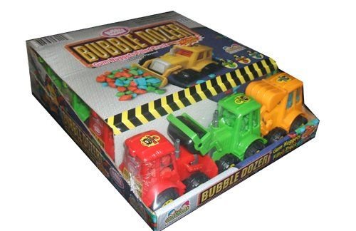 Kidsmania Bubble Mania Bubble Dozer Trucks Filled with Gum Nuggets (Pack of 12)
